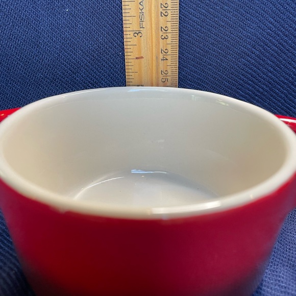 Set of 6 Crofton Lidded Mini Ceramic Casserole Dishes in Red Ang White - Picture 7 of 8